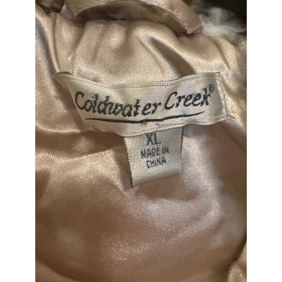 Coldwater Creek XL Faux Fur Leopard Print Vest With Front Zip Closure - Picture 3 of 8